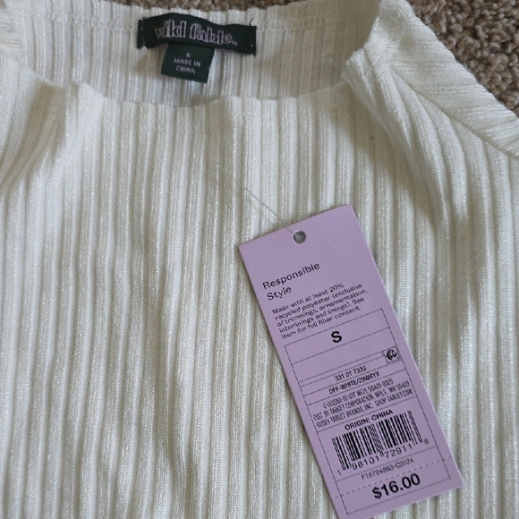 Wild Fable Ribbed Cream Tank Top - Picture 2 of 3